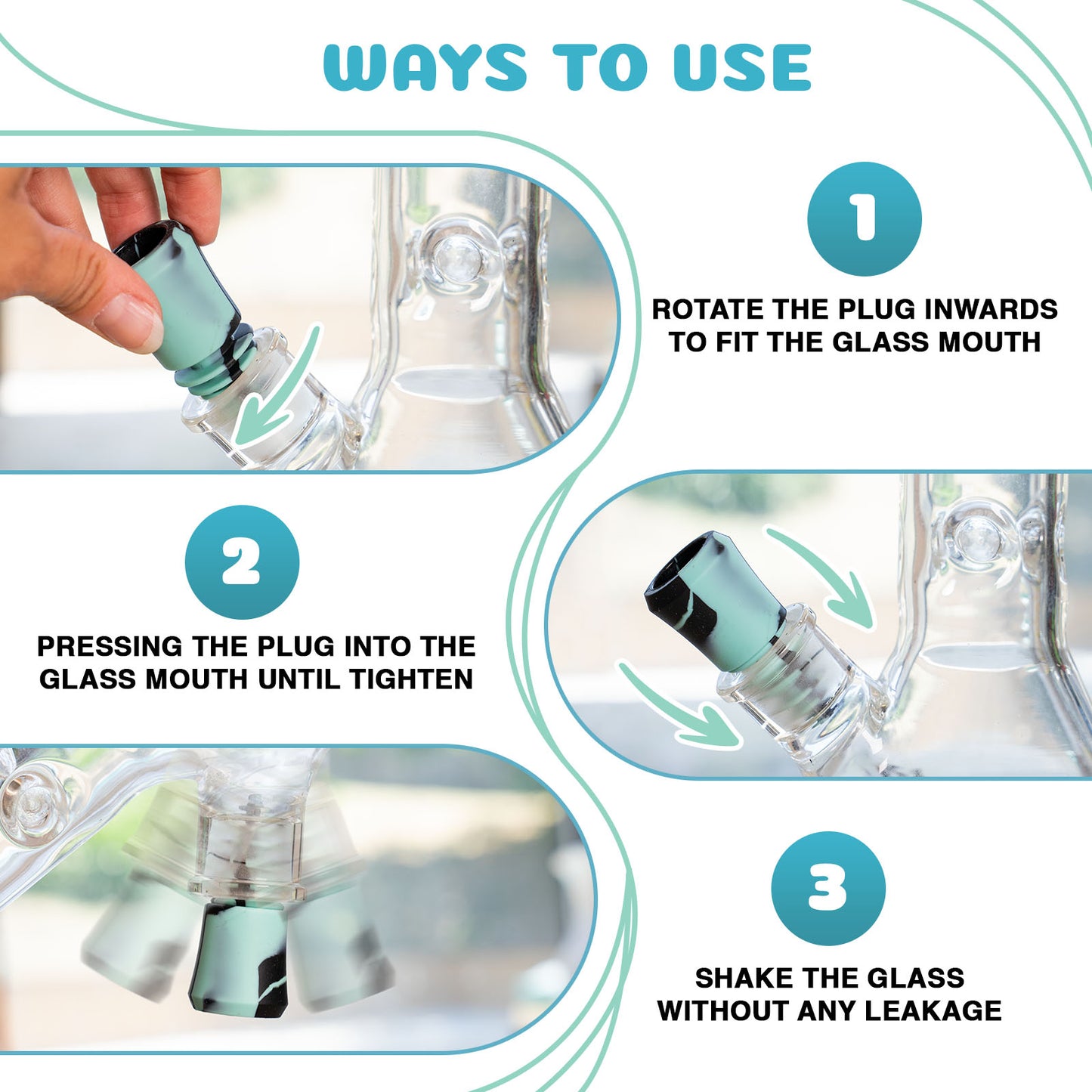 Glass Cleaning Plugs | 3pc Silicone Stoppers Set