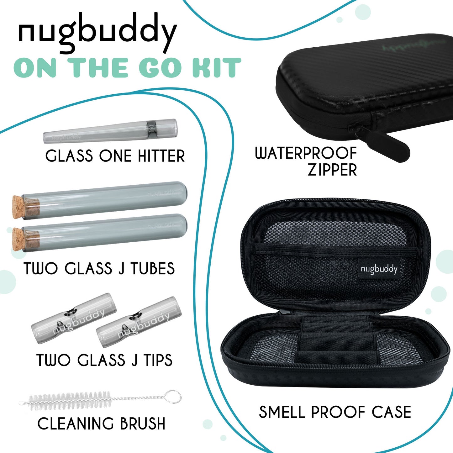 J kit - Smell Proof Hard Case + Glass Accessories
