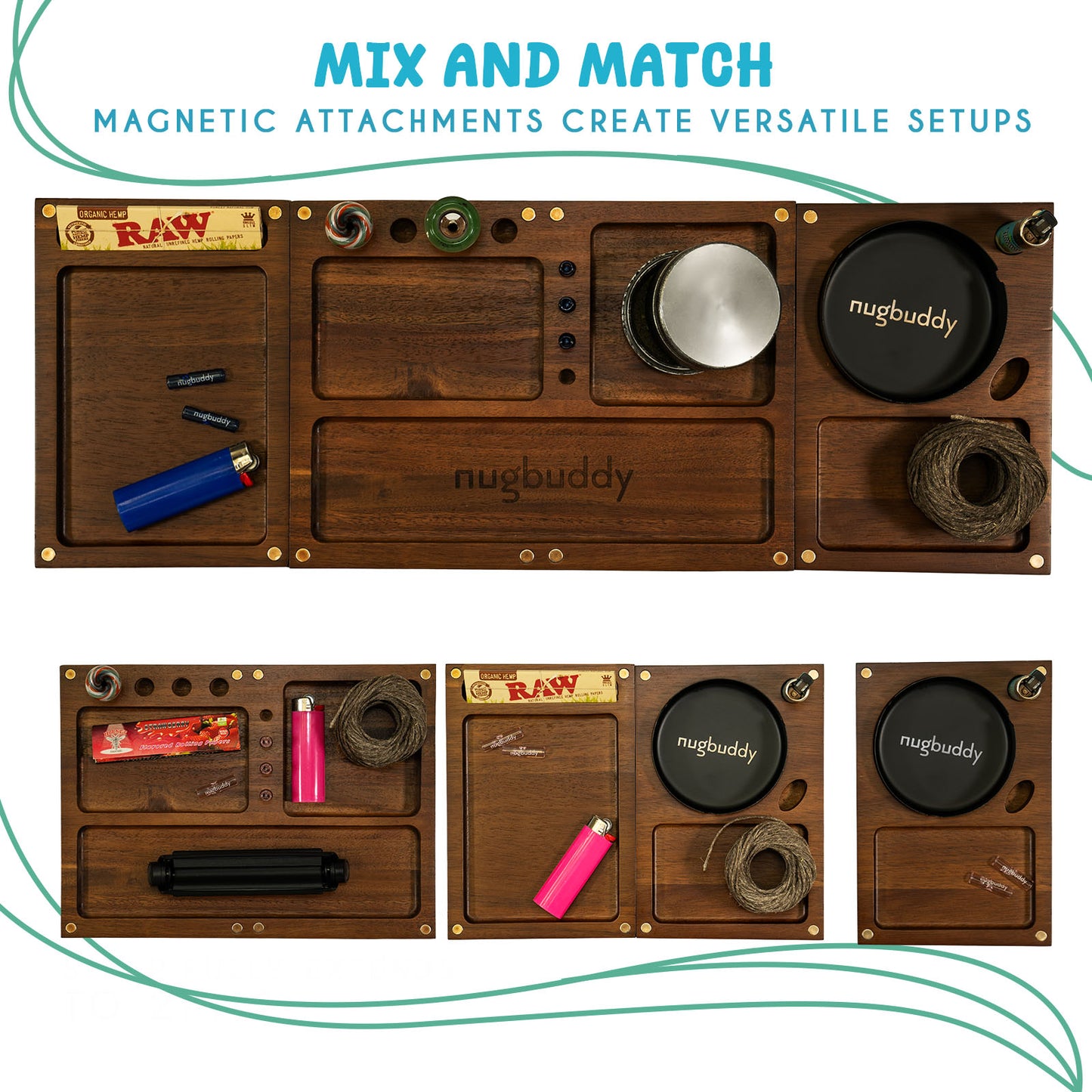 Wooden Rolling Tray - 3 in 1 Folding Design