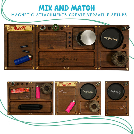 Wooden Rolling Tray - 3 in 1 Folding Design