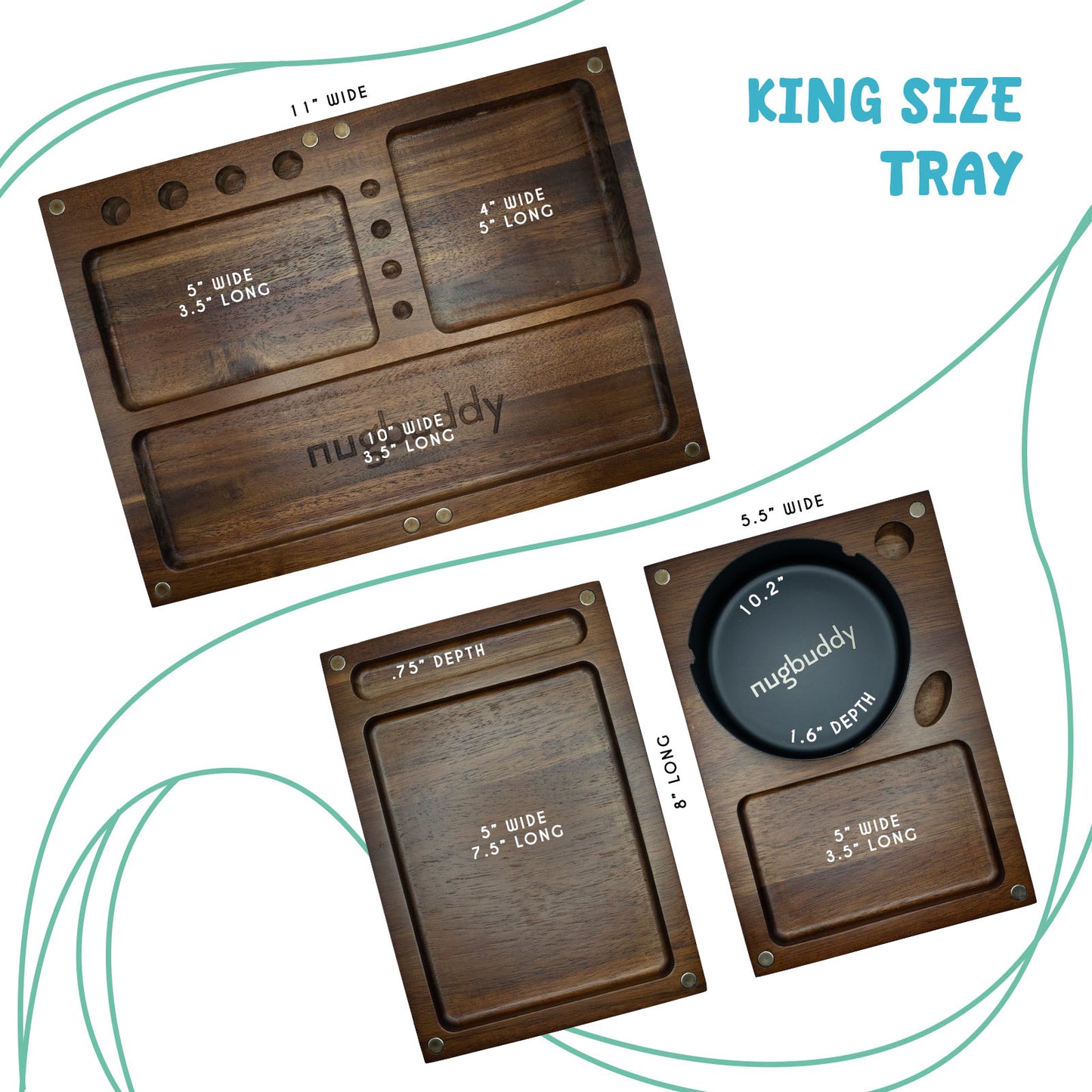 Wooden Rolling Tray - 3 in 1 Folding Design