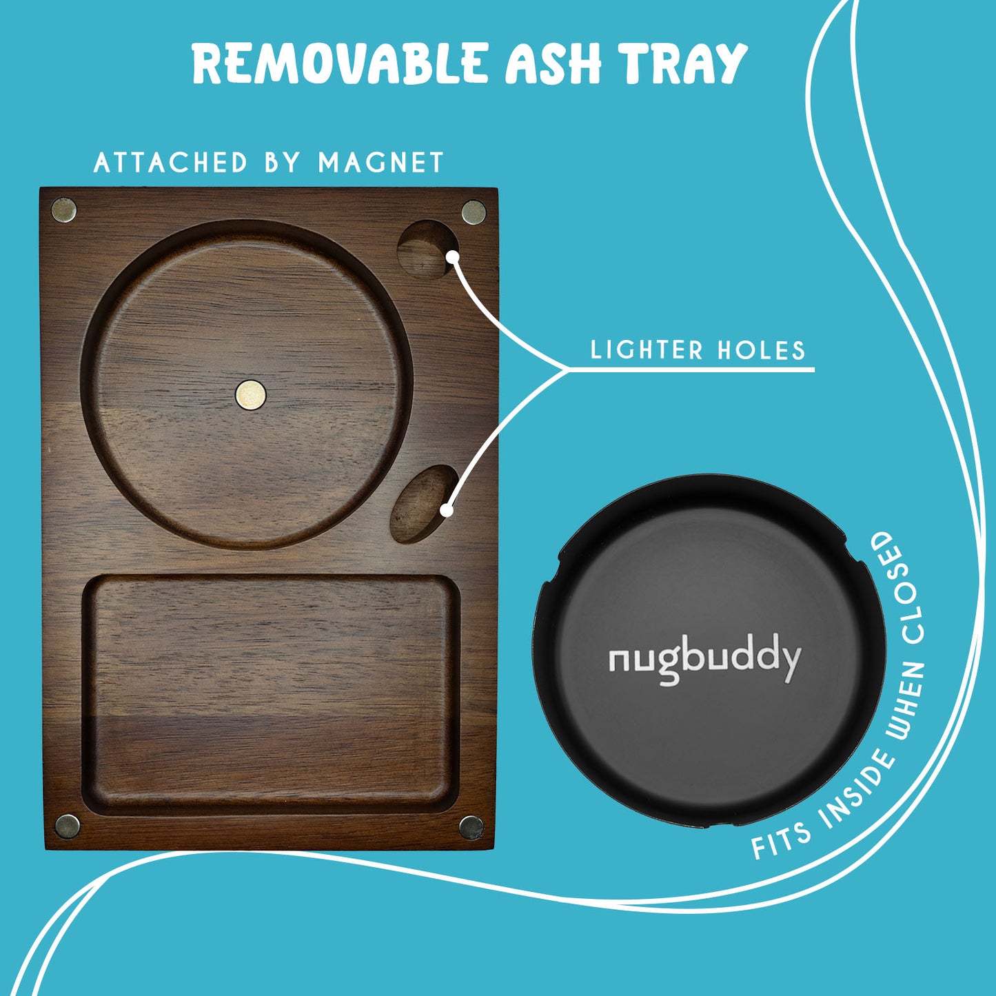 Wooden Rolling Tray - 3 in 1 Folding Design
