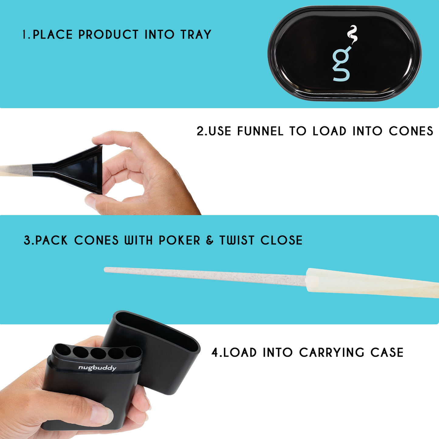 Cone Kit - 6pc Accessories | Holder, Tray, Filler, Packer, Tip, Paper